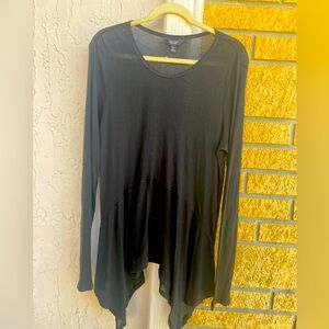 simply vera wang see through black long sleeve top